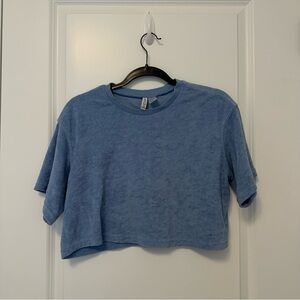 H&M Light Blue Terry Crewneck Top